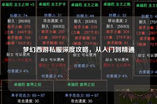 夢(mèng)幻西游私服深度攻略，從入門到精通